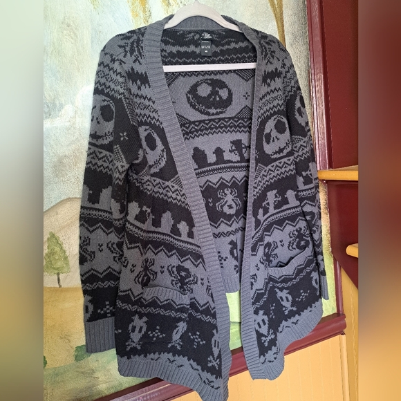 Disney Tim Burton The Nightmare Before Christmas Womens Medium Cardigan Sweater - Picture 3 of 7
